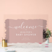 Modern Script Baby shower Welkom Paint Blush Acryl Bord (Huwelijk)