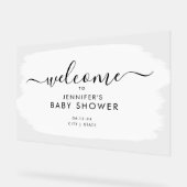 Modern Script Baby shower Welkom Paint White Acryl Bord (Hoek)