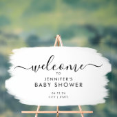 Modern Script Baby shower Welkom Paint White Acryl Bord (Neutraal)