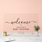 Modern Script Baby shower Welkom Zwart Acryl Bord (Huwelijk)