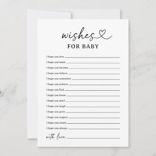 Modern Script Baby shower wensen voor Baby Kaart (Voorkant)