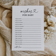 Modern Script Baby shower wensen voor Baby Kaart