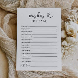 Modern Script Baby shower wensen voor Baby Kaart