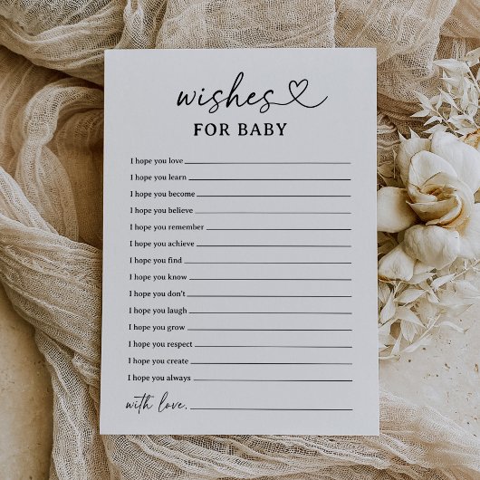 Modern Script Baby shower wensen voor Baby Kaart