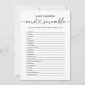 Modern Script Baby shower Word Scramble Game Kaart (Voorkant)