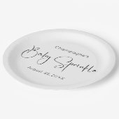 Modern Script Baby Sprinkle Papieren Bordje (Gekanteld)