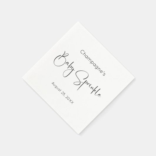 Modern Script Baby Sprinkle Servet (Hoek)
