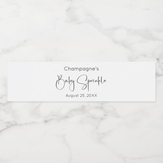 Modern Script Baby Sprinkle Waterfles Etiket (Enkel label)
