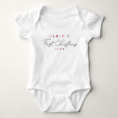 Modern Script Baby's eerste kerst gepersonaliseerd Romper (Voorkant)
