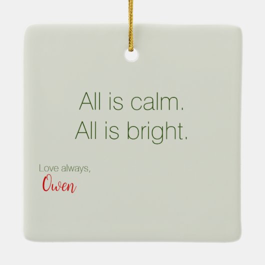 Modern Script Baby's Eerste Kerstfoto Keramisch Ornament (Achterkant)