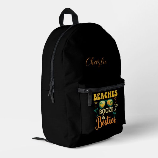 Modern Script Bachelorette Beach Party Swag Bedrukte Rugzak (Achterkant Hoek Links)