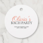 Modern Script Bachelorette Party Bedankjes Labels (Voorkant)