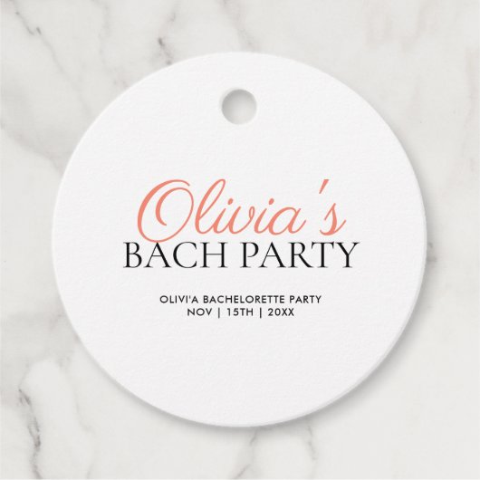 Modern Script Bachelorette Party Bedankjes Labels (Voorkant)