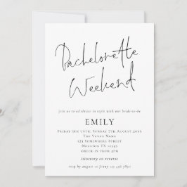 Modern Script Bachelorette Weekend Itinerary Kaart