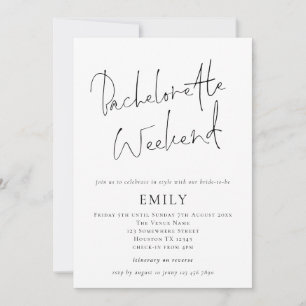 Modern Script Bachelorette Weekend Itinerary Kaart