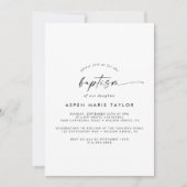 Modern Script Baptism Invitation Kaart (Voorkant)