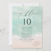 Modern Script Beach Table Number Seating Chart Kaart (Voorkant)