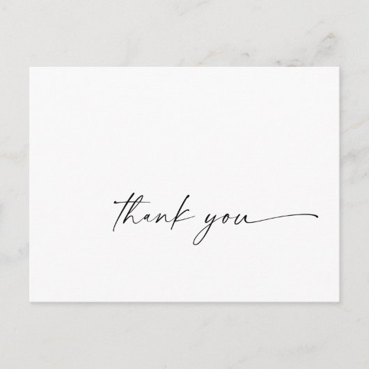 Modern script bedankt Briefkaart (Voorkant)