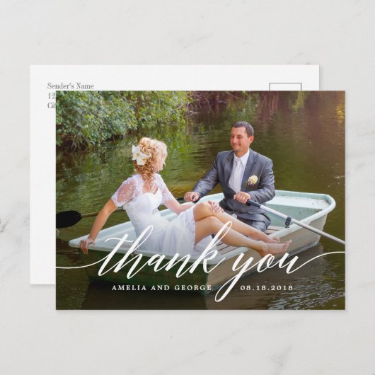 Modern script bedankt Briefkaarten (Voorkant / Achterkant)