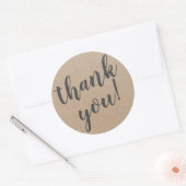 Modern script bedankt eenvoudig karton ronde sticker (Envelop)
