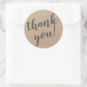 Modern script bedankt eenvoudig karton ronde sticker (Tas)