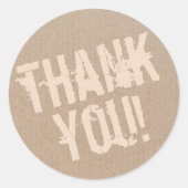 Modern script bedankt eenvoudig karton ronde sticker (Voorkant)