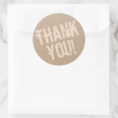 Modern script bedankt eenvoudig karton ronde sticker (Tas)