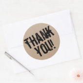 Modern script bedankt Eenvoudige kartonnen klassie Ronde Sticker (Envelop)