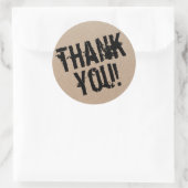 Modern script bedankt Eenvoudige kartonnen klassie Ronde Sticker (Tas)