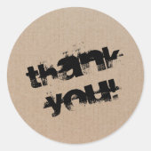 Modern script bedankt Eenvoudige kartonnen klassie Ronde Sticker (Voorkant)