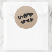 Modern script bedankt Eenvoudige kartonnen klassie Ronde Sticker (Tas)