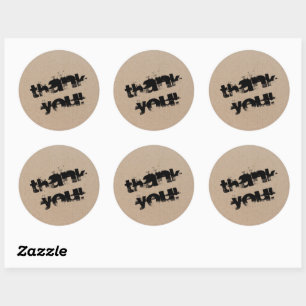 Modern script bedankt Eenvoudige kartonnen klassie Ronde Sticker
