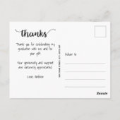 Modern script bedankt foto-Afstuderen Briefkaart (Achterkant)