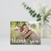 Modern script bedankt foto-Afstuderen Briefkaart (Staand voorkant)