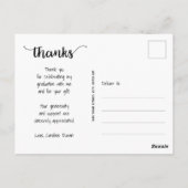Modern script bedankt foto-Afstuderen Briefkaart (Achterkant)