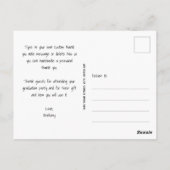 Modern script bedankt foto-Afstuderen Briefkaart (Achterkant)