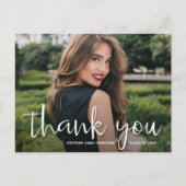 Modern script bedankt foto-Afstuderen Briefkaart (Voorkant)
