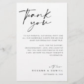 Modern script bedankt je bruiloft-ontvangstkaart (Voorkant)