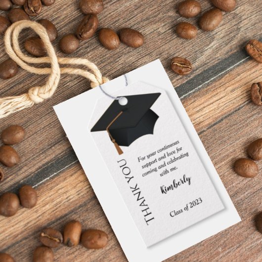 Modern script bedankt je Graduation party Gift Cadeaulabel