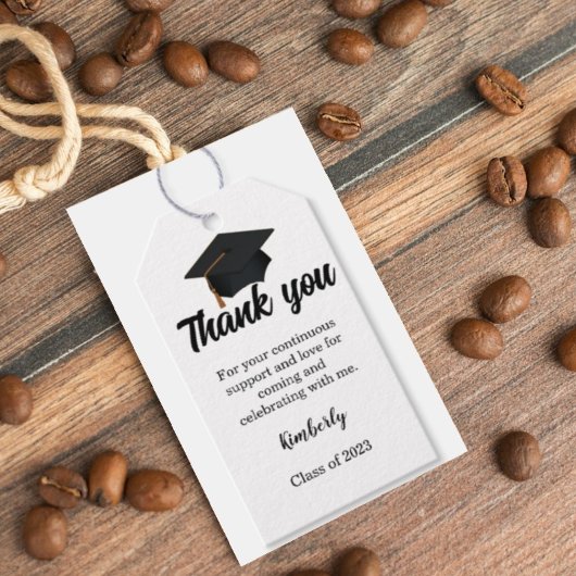Modern script bedankt je Graduation party Gift Cadeaulabel