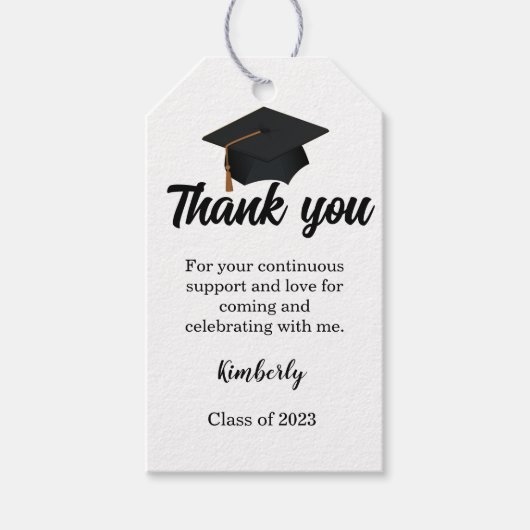 Modern script bedankt je Graduation party Gift Cadeaulabel (Voorkant)