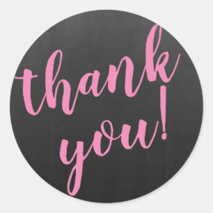 Modern script bedankt Simple Blackboard Ronde Sticker