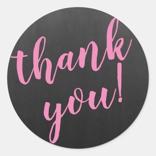 Modern script bedankt Simple Blackboard Ronde Sticker (Voorkant)