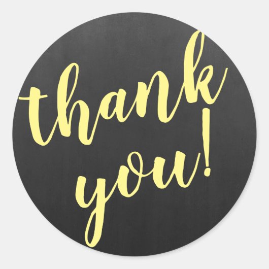 Modern script bedankt Simple Blackboard Ronde Sticker (Voorkant)