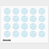 Modern script bedankt Simple Blush Blue Ronde Sticker (Vel)