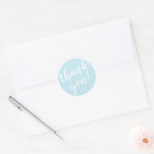 Modern script bedankt Simple Blush Blue Ronde Sticker (Envelop)