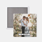 Modern script bedankt voor je bruiloft foto's magneet (Voorkant / Achterkant)