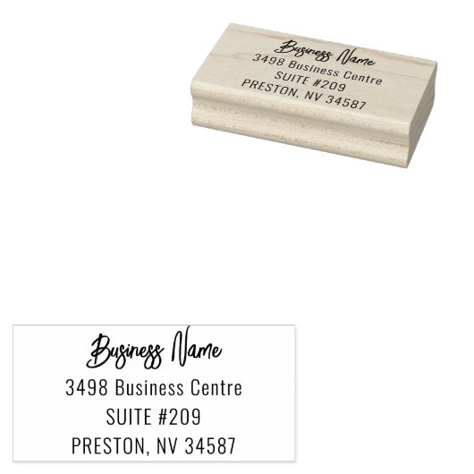 Modern Script Bedrijfsnaam Retouradres Rubberstempel (Gestempeld)