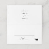 Modern Script Beef Meal Option Folded Wedding Plaatskaartje (Buitenkant ongevouwen)