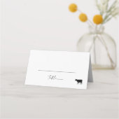 Modern Script Beef Meal Option Folded Wedding Plaatskaartje (Voorkant)